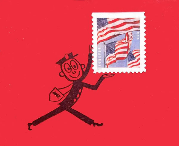 Mr. Zip Holding Stamp Rubber Stamp for Journals & Mail