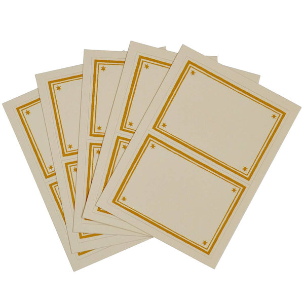 Packet of 10 Large Self-Adhesive Labels with Mustard Border