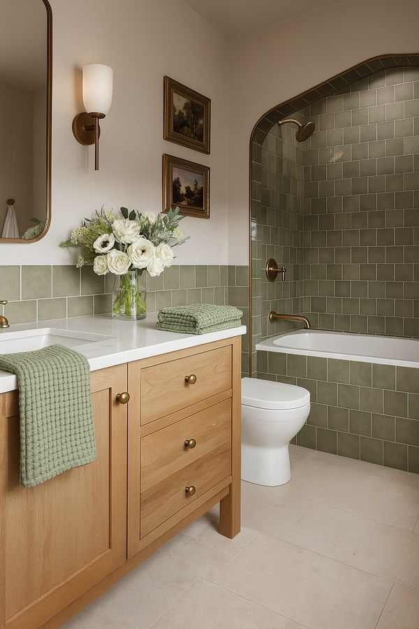 100% Organic Cotton Rustic Waffle Tea/Hand Towel - Lt Olive