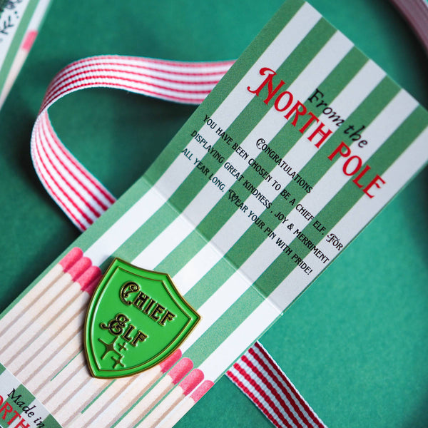 Christmas enamel badges  Chief elf