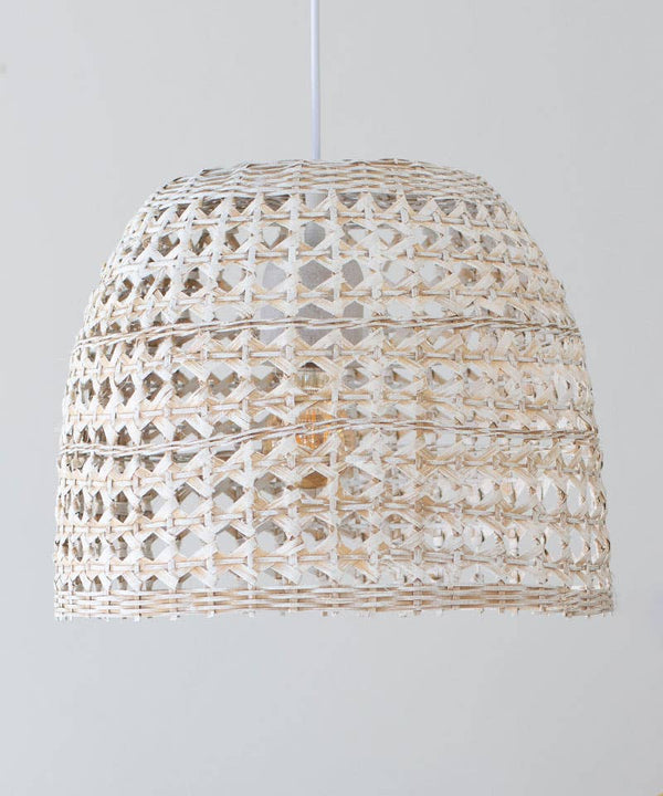 Woven Bamboo Basket Light - Ceiling/Hardwired
