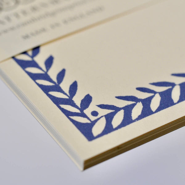 10 Postcards with Patterned Border in Scumble Blue