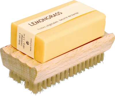 Nail brush with soap dish