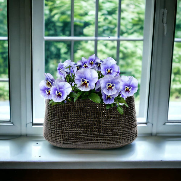 Oval Textured Ceramic Vase (TULLE6)