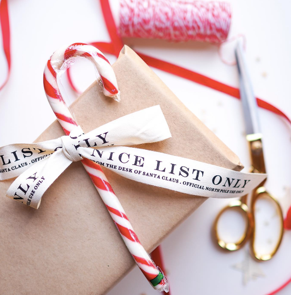 Nice list Christmas ribbon