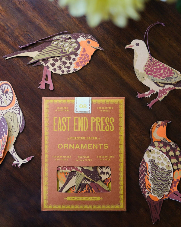 WINTER BIRDS PAPER ORNAMENTS