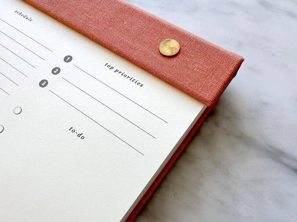 Daily Planner Notepad with Brass Screws