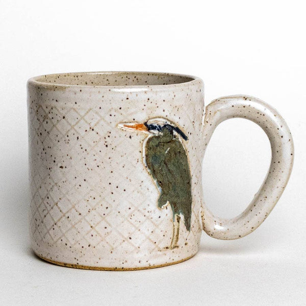 Blue Heron Design Handmade, in Ohio, Ceramic White 10oz