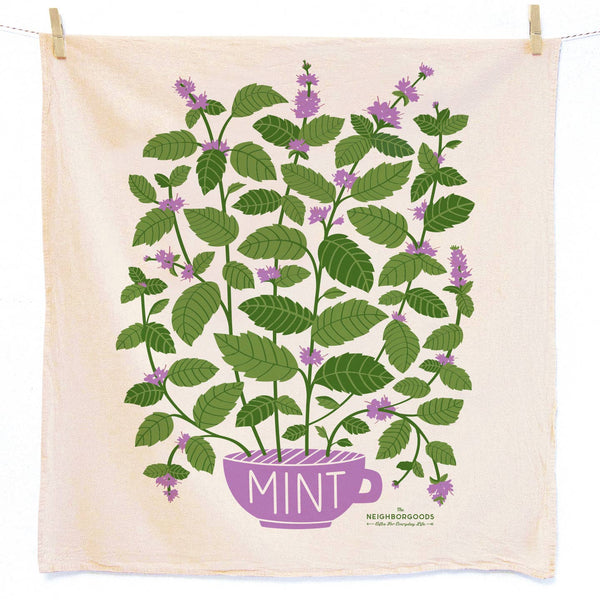 I LILAC PURPLE (Mint, Lilac) - Tea Towel Set of 2