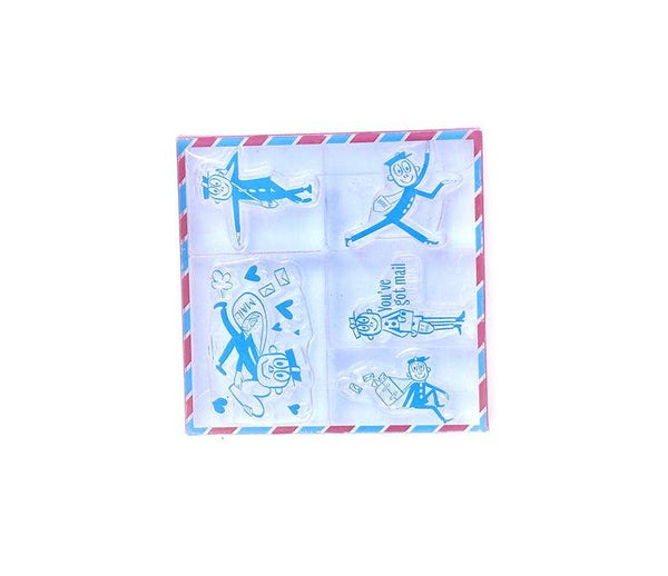 Mr Zip Stamp Set 5 pieces clear acrylic stamps journal decor