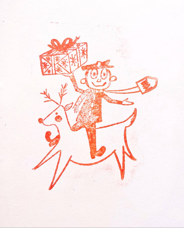 Mr. Zip Christmas Rubber Stamp for Holiday Mail & Crafts