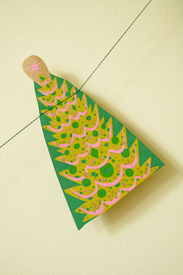 Midcentury Trees Sewn Garland