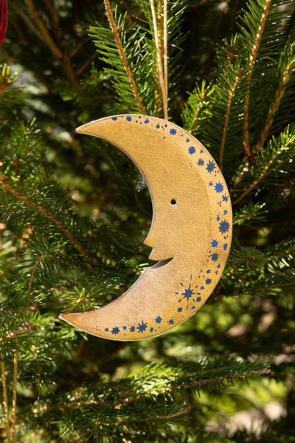 SHIMMERING MAN ON THE MOON BOARD ORNAMENT