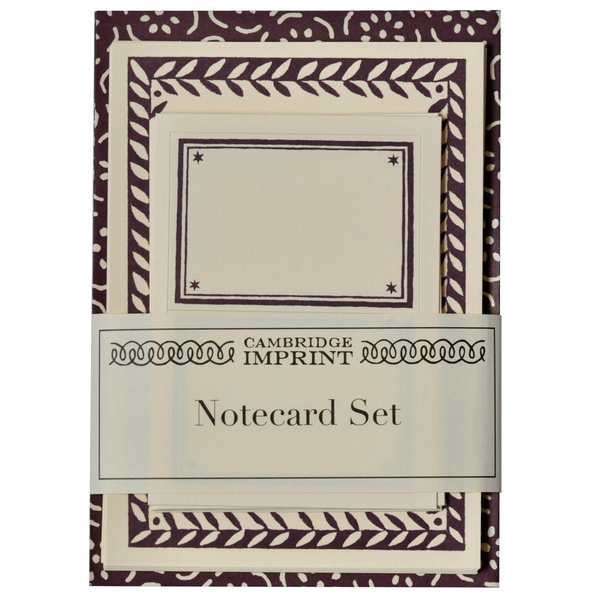 Set of Notecards and Envelopes Small Pear Halves Elderberry