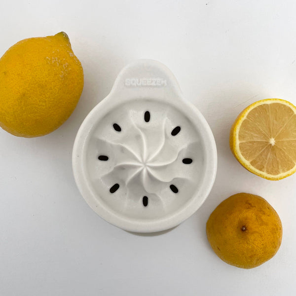 Japanese hand citrus juicer squeezer white ceramic pottery