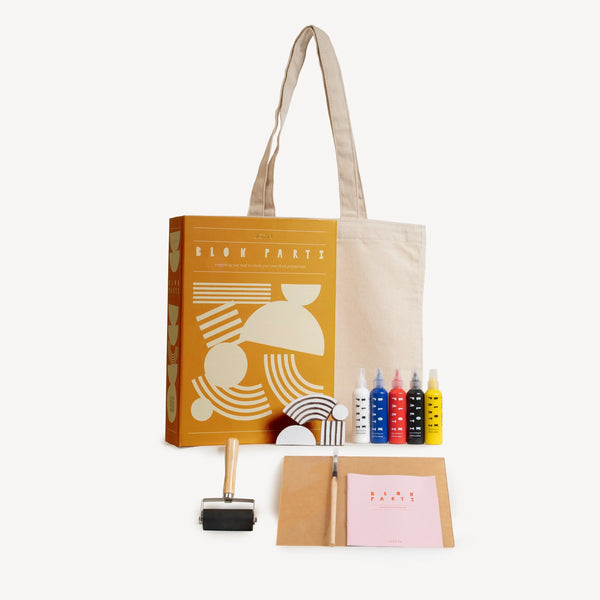 BLOK PARTI Block Printing Kit - Abstract Print Tote Bag