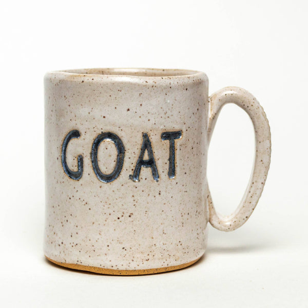 'GOAT' Handmade in Ohio Ceramic Stoneware White 14oz Mug