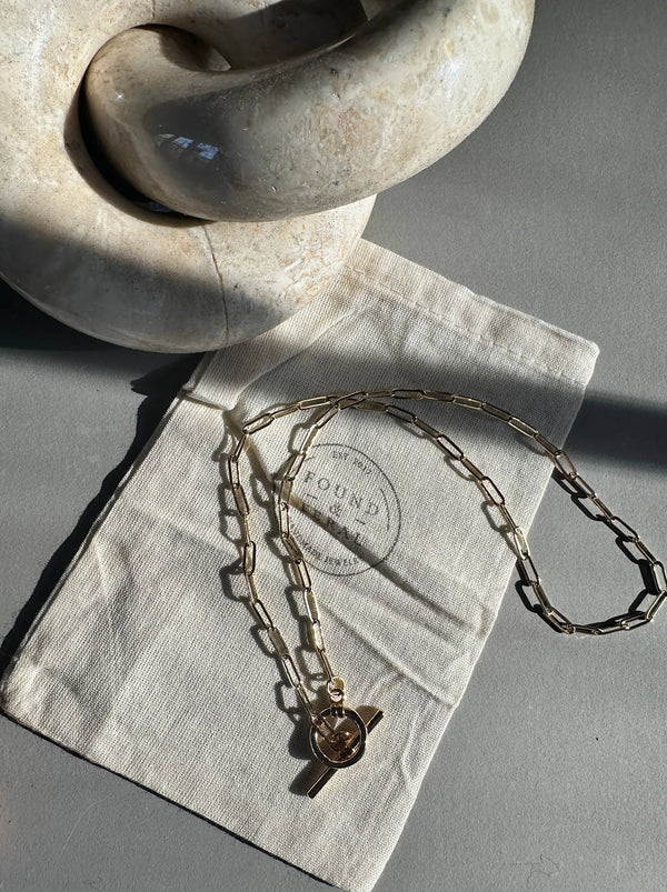 14k Gold Plated Link & Chain Necklace