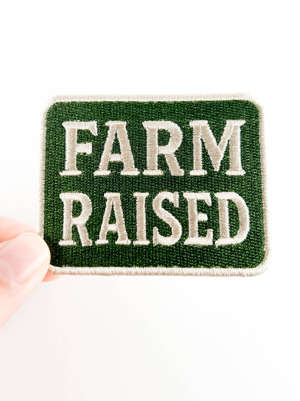 Farm Raised Embroidered Patch Country Inspired Iron On Hats