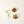 Gold Filled Hoop Hammered Brass Flower Earrings - Lt Green