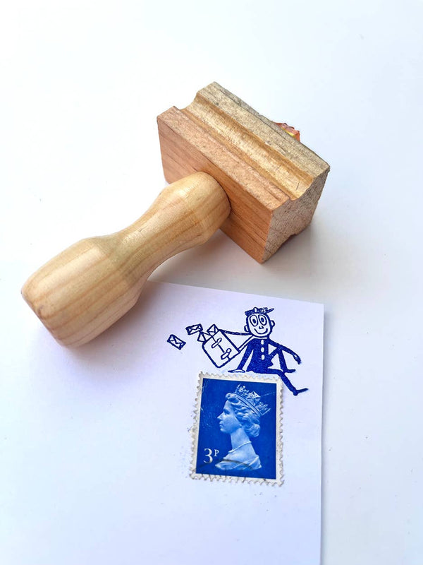 Mr Zip Sitting Rubber stamp cute snail mail pen pal gift