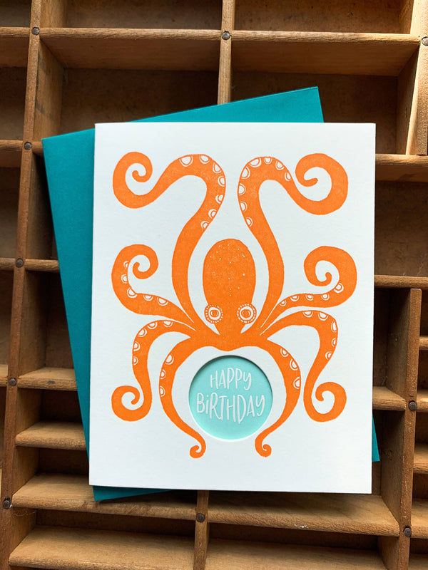 Birthday octopus card