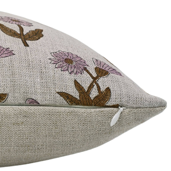 Block Print Boho Thick Linen Pillow Cover- Kirti