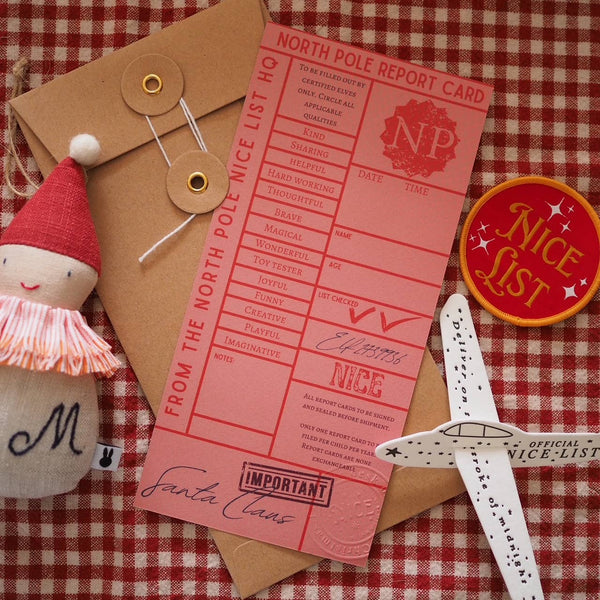 North Pole report cards - nice list