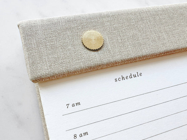 Daily Planner Notepad with Brass Screws