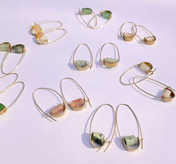 Belen Minimalist Earring - Green Aventurine