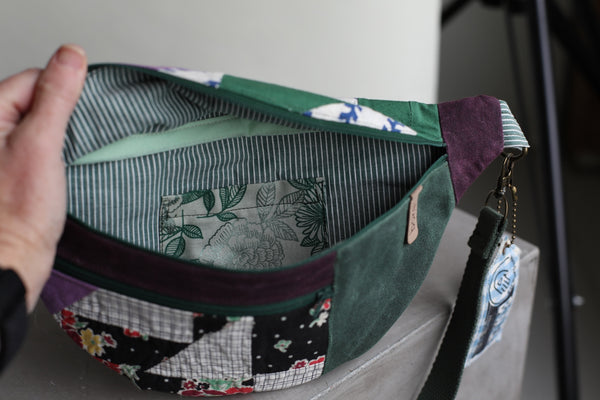 Handmade Quilted Fanny Pack - purple