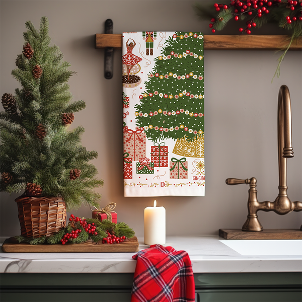Christmas Tree Tea Towel – Holiday Kitchen Decor