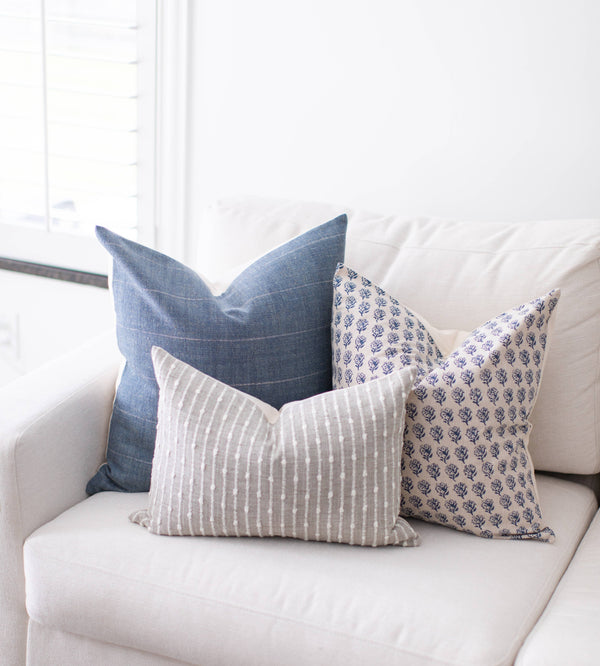 Dark Blue Lumbar Cover, Throw Pillows for Couch | Marina