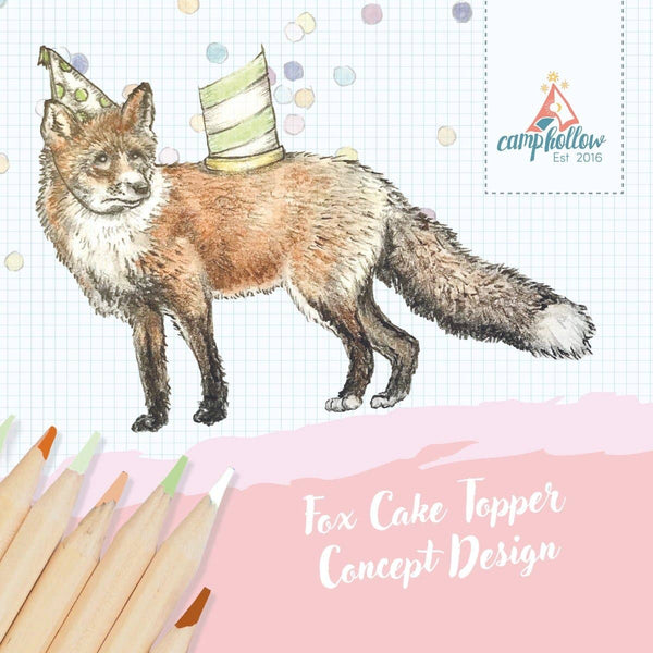 Red Fox Cake Topper