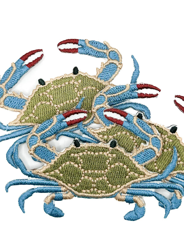 Blue Crab Iron On Sew On Embroidered Patch