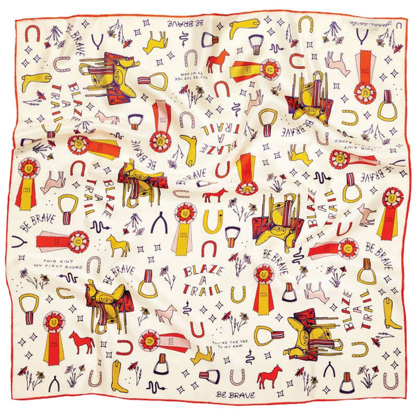 Silk Scarf - Word Jumble - Square Neck & Hair Scarf