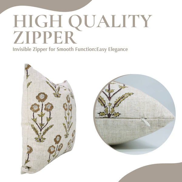 Uniqe Block Design Viscose Linen Pillow Cover - Amitabh