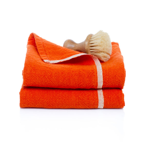 Chunky Linen Orange Towel 20x30
