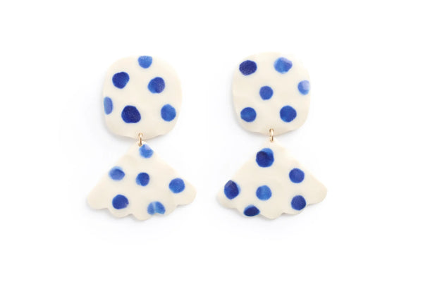 Twist and Shout Earrings - Blue Dot