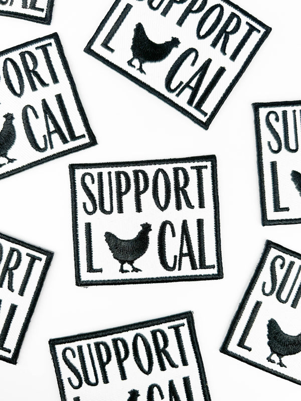 Support Local Embroidered Iron-On Patch Holistic Farm