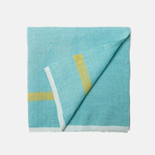 Laundered Linen Aqua/Lime Napkins 20x20 - Set of 2