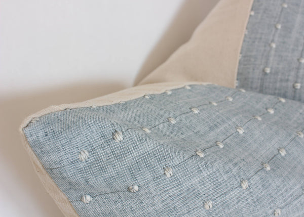 Designer Light Blue Pillow Cover, Blue Dot Textured Pillow