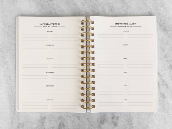 12-Month Planner, Peach Bookcloth