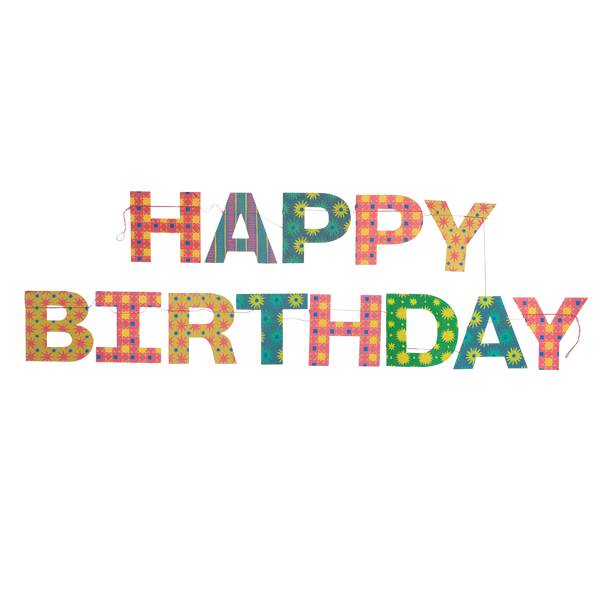 BRIGHT HAPPY BIRTHDAY SEWN GARLAND