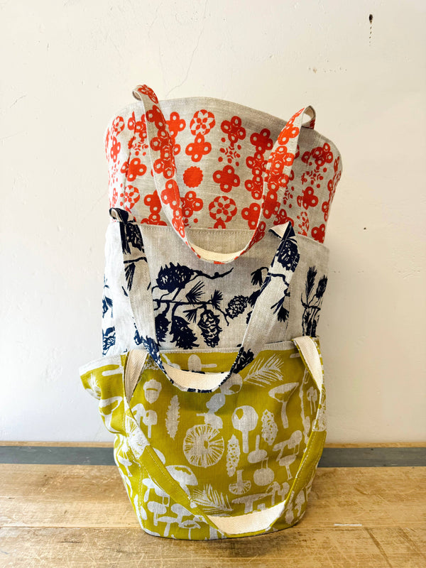 Nordic Heavy Linen Boho Tote Bag