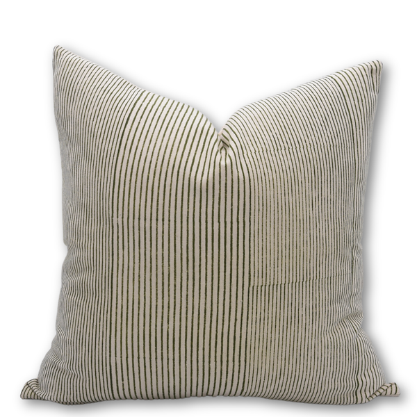 Hand Block Printed Duck Canvas Pillow Cover - Leheriya