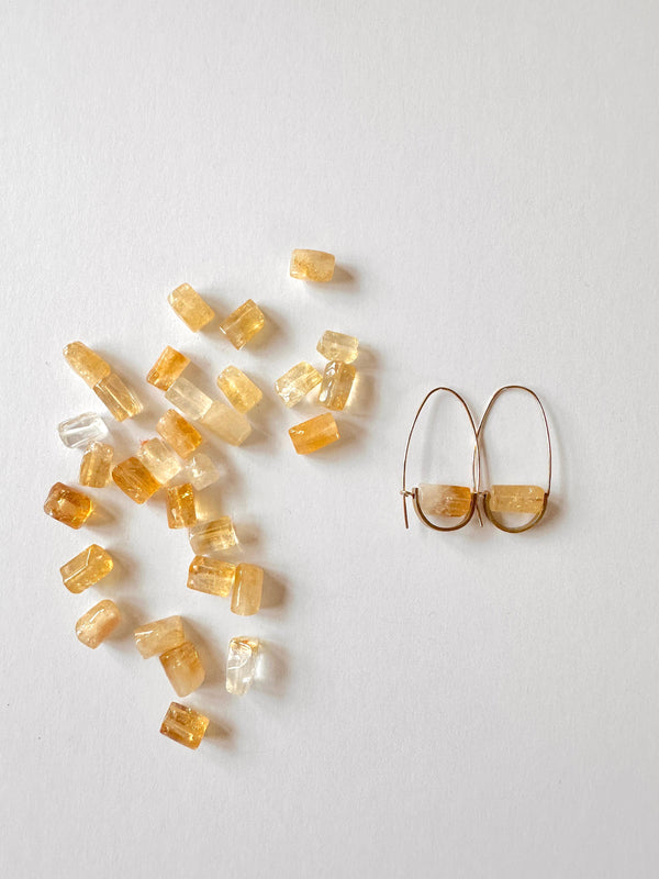 Belen Minimalist Gemstone Earring - Citrine