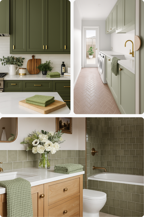 100% Organic Cotton Rustic Waffle Tea/Hand Towel - Lt Olive