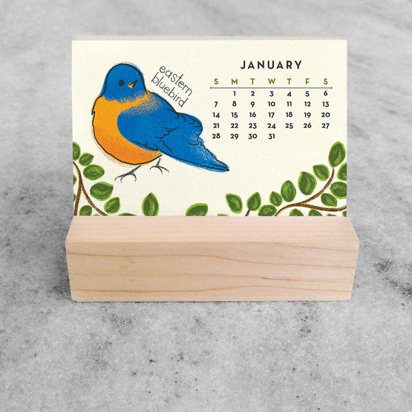 2026 Mini Desk Calendar, Birds