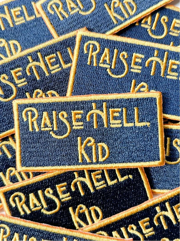 Raise Hell Kid Patch Embroidered Iron-On for Clothing & Hats